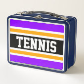 Heldere Paarse Zwart Wit Geel Tennis Stripes (Voorkant)
