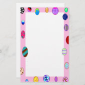 Heldere paasbenodigdheden voor eitrand briefpapier (Voorkant / Achterkant)