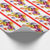 Heldere paaseieren gestreept cadeaupapier (Hoek)