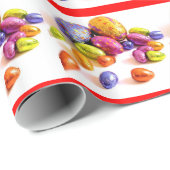 Heldere paaseieren gestreept cadeaupapier (Rol Hoek)