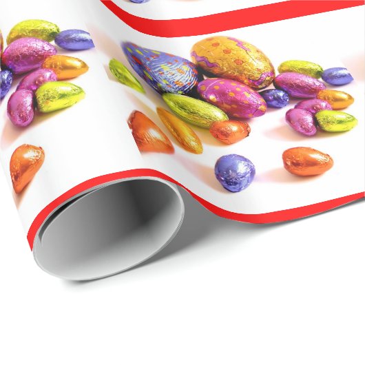 Heldere paaseieren gestreept cadeaupapier (Rol Hoek)