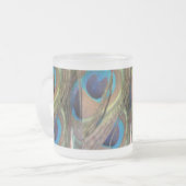 Heldere pacock Feathers Pattern Frosted Glass Mok (Voorkant links)