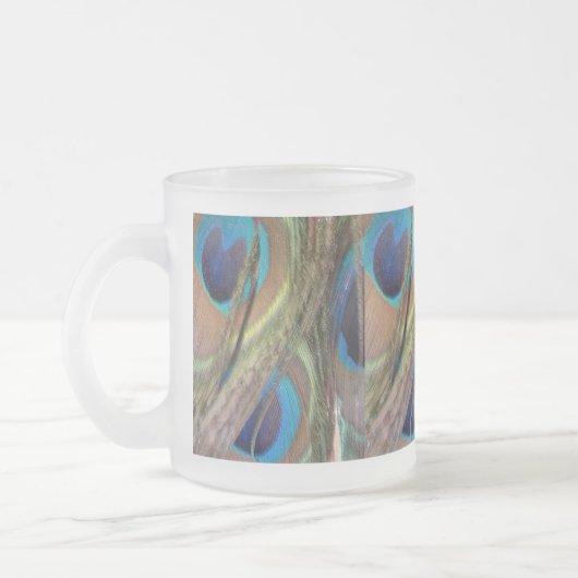Heldere pacock Feathers Pattern Frosted Glass Mok (Links)