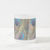 Heldere pacock Feathers Pattern Frosted Glass Mok (Center)