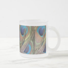 Heldere pacock Feathers Pattern Frosted Glass Mok