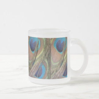 Heldere pacock Feathers Pattern Frosted Glass Mok