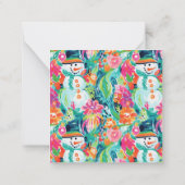 Heldere Palm Beach Kerst Ornamenten Behuizing Notitiekaartje (Achterkant)