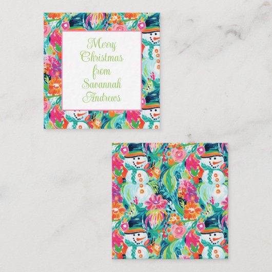 Heldere Palm Beach Kerst Ornamenten Behuizing Notitiekaartje (Voorkant / Achterkant)