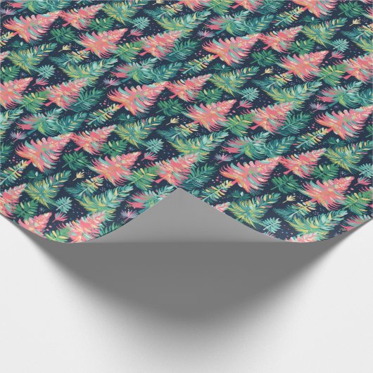 Heldere Palm Beach Kerstbomen Cadeaupapier (Hoek)