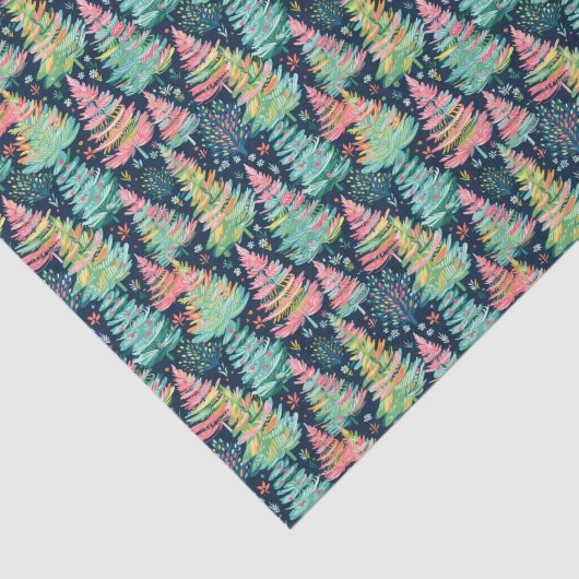 Heldere Palm Beach Kerstbomen Tissuepapier (Detail)