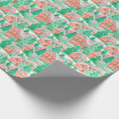 Heldere Palm Beach Kerstmis peperkoek huizen Cadeaupapier (Hoek)