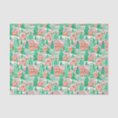 Heldere Palm Beach Kerstmis peperkoek huizen Tissuepapier (Voorkant)