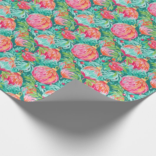 Heldere Palm Beach Kerstversieringen Cadeaupapier (Hoek)