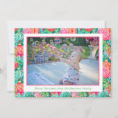 Heldere Palm Beach Kerstversieringen Foto Feestdagenkaart (Voorkant)