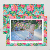 Heldere Palm Beach Kerstversieringen Foto Feestdagenkaart (Voorkant / Achterkant)