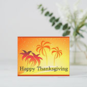 Heldere palmbomen Happy Thanksgiving Briefkaart (Staand voorkant)