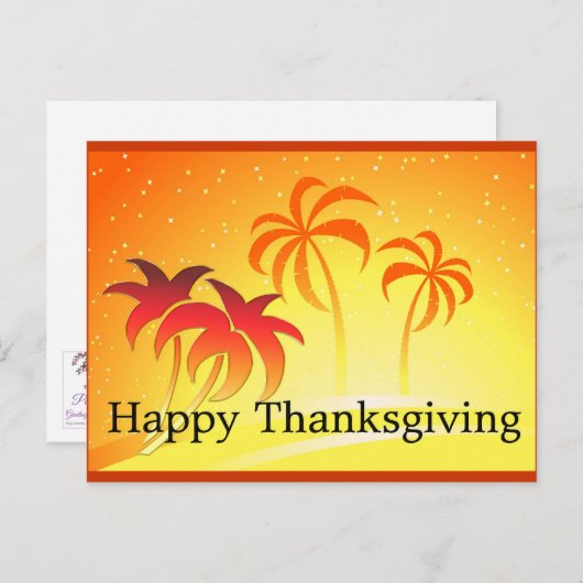 Heldere palmbomen Happy Thanksgiving Briefkaart (Voorkant / Achterkant)