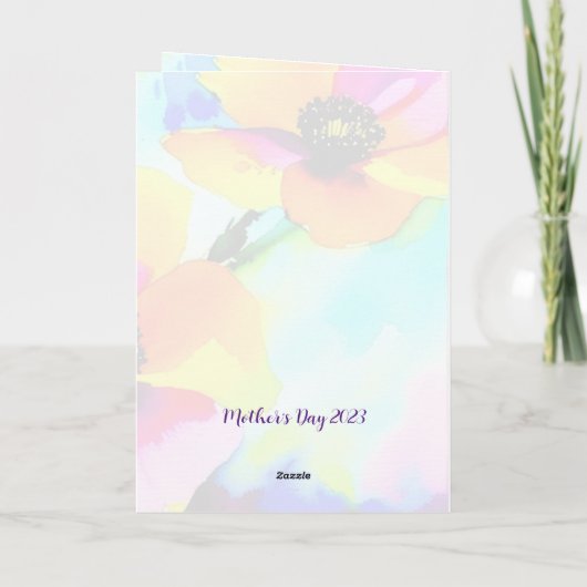 Heldere papaver-in-law aangepaste Moederdag Kaart (Achterkant)