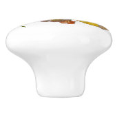 heldere papaverkeramische knop (Zijkant)