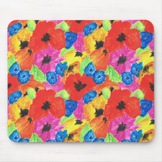 Heldere papavers en cornbloemen Mousepad Muismat (Voorkant)