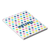 Heldere Pastel Polka Dots met gepersonaliseerde na Notitieblok (Schuin)
