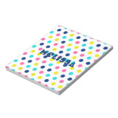 Heldere Pastel Polka Dots met gepersonaliseerde na Notitieblok (Linkerzijde)
