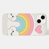 Heldere pastel regenboog met lachende gezichten en Case-Mate iPhone case (Achterkant (horizontaal))