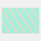 Heldere pastelblauwe en grijze gestreepte lijnen inpakpapier vel (Voorkant 3)