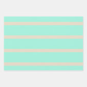 Heldere pastelblauwe en grijze gestreepte lijnen inpakpapier vel (Voorkant)