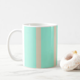 Heldere pastelblauwe en grijze gestreepte lijnen koffiemok