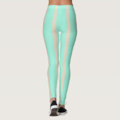 Heldere pastelblauwe en grijze gestreepte lijnen leggings (Achterkant)