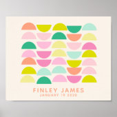 Heldere Pastels Geometrische vormen op maat Poster (Voorkant)