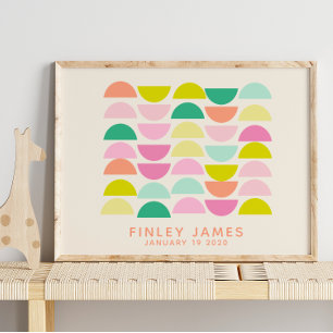 Heldere Pastels Geometrische vormen op maat Poster