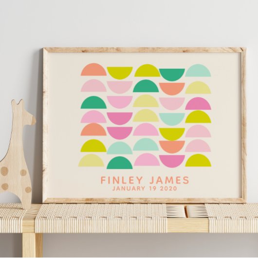 Heldere Pastels Geometrische vormen op maat Poster