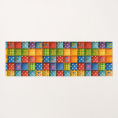 Heldere Patchwork Quilt Design in Regenboogkleuren Yogamat (Achterkant (horizontaal))