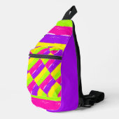 Heldere penseelstreken van neonverf | sling bag (Rechterhoek)