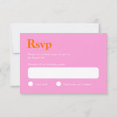 Heldere perzik en roze minimalistische RSVP-kaart RSVP Kaartje (Voorkant)