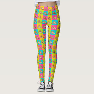 Heldere pizza plakjes ontwerp leggings