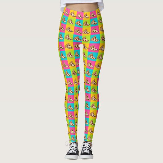 Heldere pizza plakjes ontwerp leggings (Voorkant)