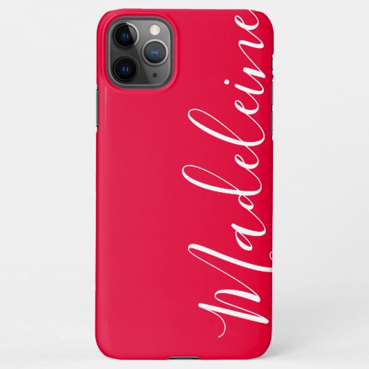 Heldere Plain Levendige Girly Roze Kalligrafie Cus iPhone Hoesje (Achterkant)