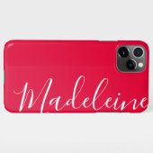 Heldere Plain Levendige Girly Roze Kalligrafie Cus iPhone Hoesje (Achterkant horizontaal)