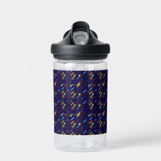 Heldere plastic drinkbeker met een donkerblauwe mo waterfles (Voorkant)