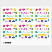 Heldere Polka Dot Pencil School Labels (Vel)