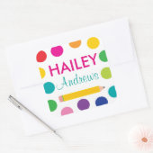 Heldere Polka Dot Pencil School Labels (Envelop)