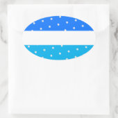 Heldere polka gestippeld twee toon blauw witte str ovale sticker (Tas)