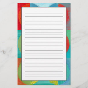 Heldere Pop met cirkels en vierkantjes Briefpapier