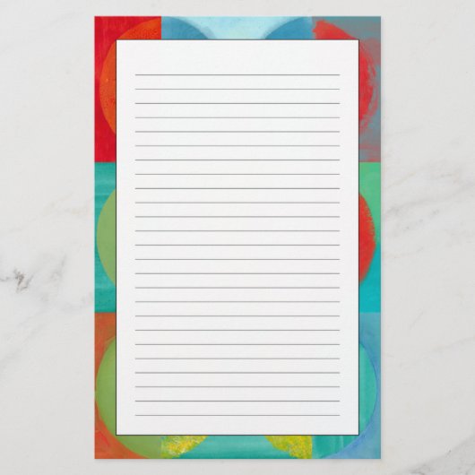 Heldere Pop met cirkels en vierkantjes Briefpapier (Voorkant)