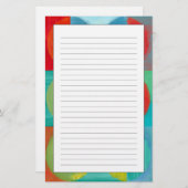 Heldere Pop met cirkels en vierkantjes Briefpapier (Voorkant / Achterkant)