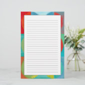 Heldere Pop met cirkels en vierkantjes Briefpapier (Staand voorkant)