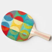 Heldere Pop met cirkels en vierkantjes Tafeltennisbatje (Zijkant)